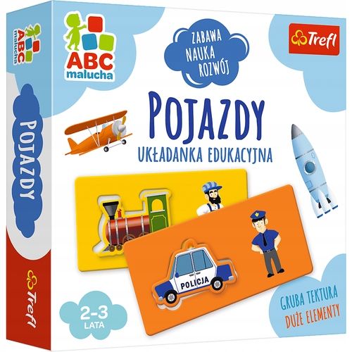 GRA UKŁADANKA PUZZLE POJAZDY ABC MALUCHA TREFL 169546560 ERLI pl