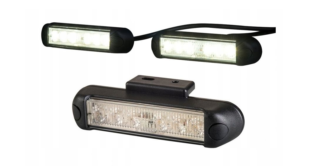 LAMPY JAZDY DZIENNEJ KOMPLET UNIWERSALNE 12 LED ERLI Pl