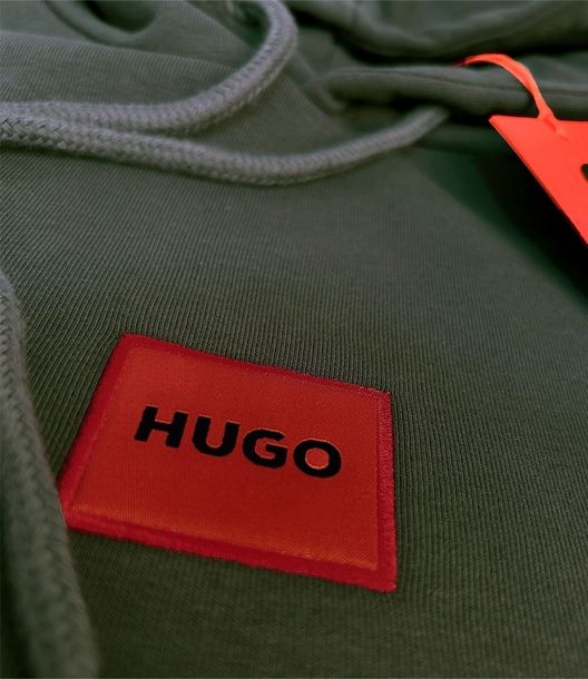 Hugo Boss Bluza Z Kapturem Z Haftowanym Logo Khaki M Erli Pl