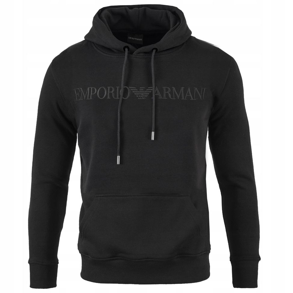 Emporio Armani Bluza Z Kapturem Z Haftowanym Logo Czarnym S Erli Pl