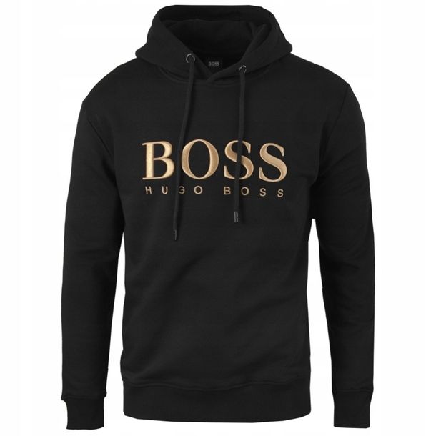 HUGO BOSS DRES BLUZA Z KAPTUREM SPODNIE ZŁOTE HAFTOWANE LOGO L ERLI pl