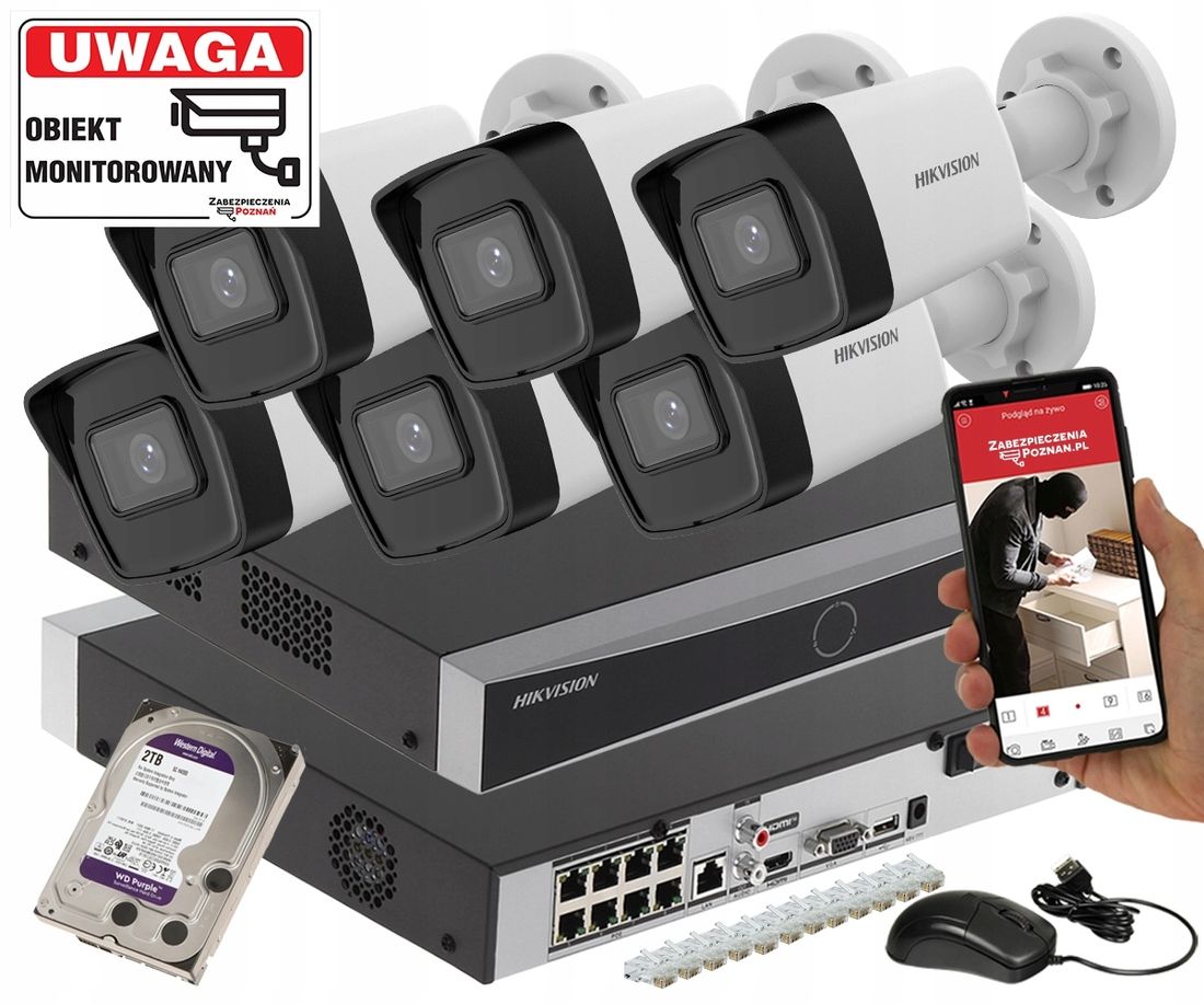 Monitoring domu na zewnątrz HIKVISION IP 4Mpx Inteligentna detekcja POE