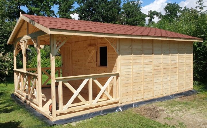 Domek Drewniany Ogrodowy Letniskowy Altana 6x4m KOMPLETNY Drewno