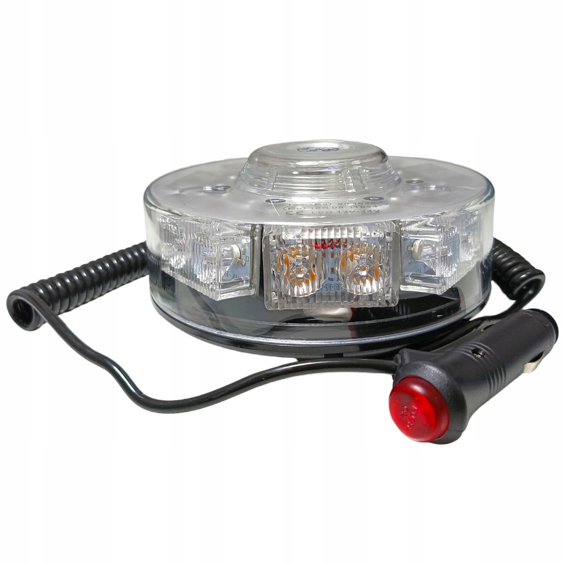 LAMPA OSTRZEGAWCZA LED UFO STROBOSKOP NA MAGNES 12 24V HOMOLOGACJA TA1