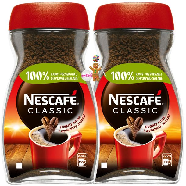 Nescafe Classic kawa rozpuszczalna słoik 2x 200 g ERLI pl