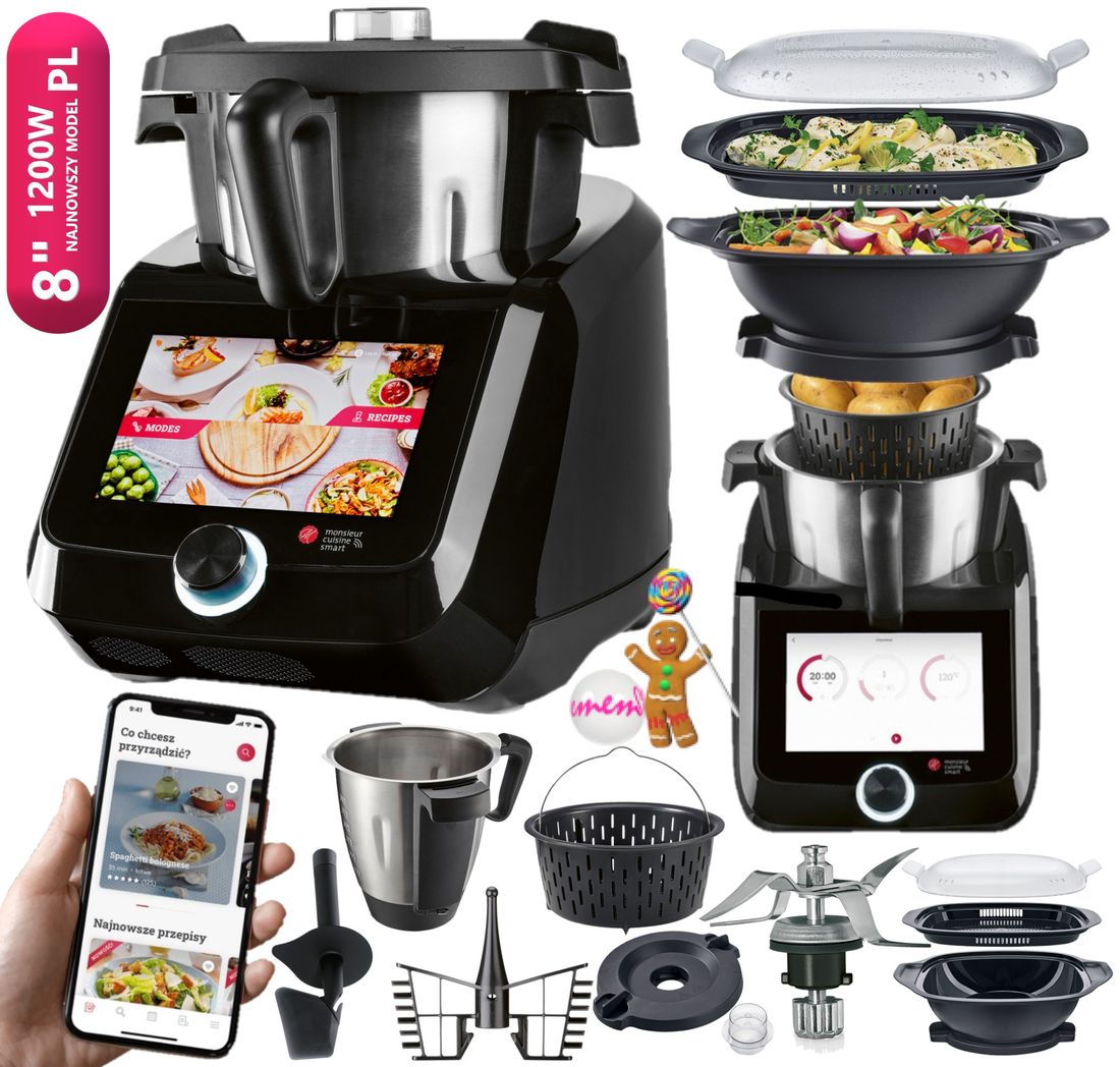 Monsieur Cuisine Smart Black Model 2024 Lidlomix 8 Cali 1200W Czarny PL