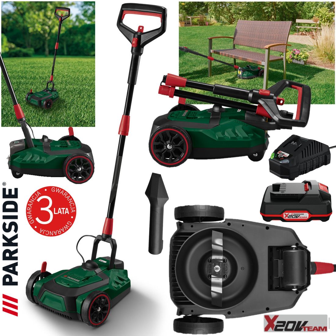 PARKSIDE KOSIARKA AKUMULATOROWA HANDY MOWER 2 Ah ERLI Pl