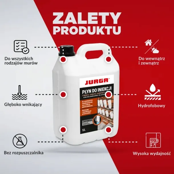 Płyn do INIEKCJI-OSUSZANIA MURÓW JURGA 5L
