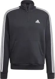 bluza-meska-adidas-essentials-fleece-3-stripes-1-4-zip-czarna-hz6235-rozm-s