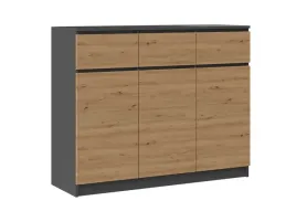 komoda-antracyt-dab-artisan-120-cm-3-drzwi-3-szuflady
