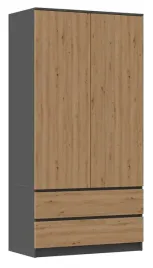 szafa-90-cm-2-drzwi-z-szufladami-do-sypialni-antracyt-dab-artisan