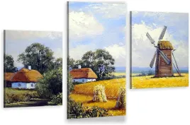 tryptyk-obraz-na-plotnie-wies-mlyn-pole-zboze-hit
