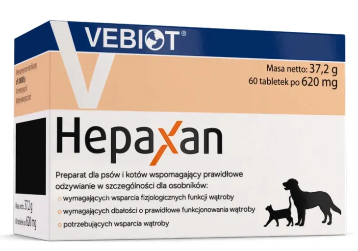 Vebiot Hepaxan dog, 60 tabletek na wątrobę dla psa