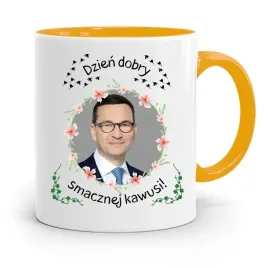 kubek-zolty-politycy-premier-mateusz-morawiecki