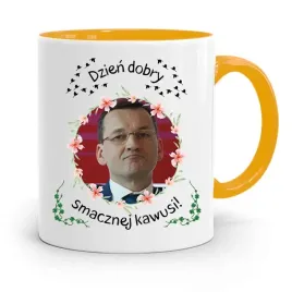 kubek-zolty-politycy-premier-mateusz-morawiecki