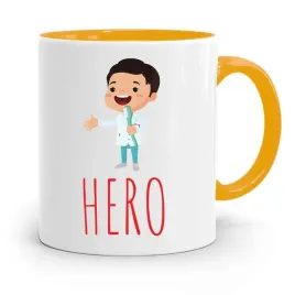 kubek-zolty-prezent-dentysty-stomatologa-hero-z-nadrukiem-ze-zdjeciem