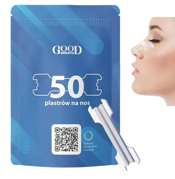 PLASTRY NA NOS GOODBREATH - 50 SZTUK LEPSZE ODDYCHANIE PRZECIW CHRAPANIU