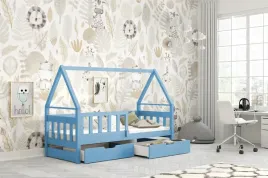 lozko-dzieciece-mia-domek-pojedyncze-drewniane-barierka-materac-gratis