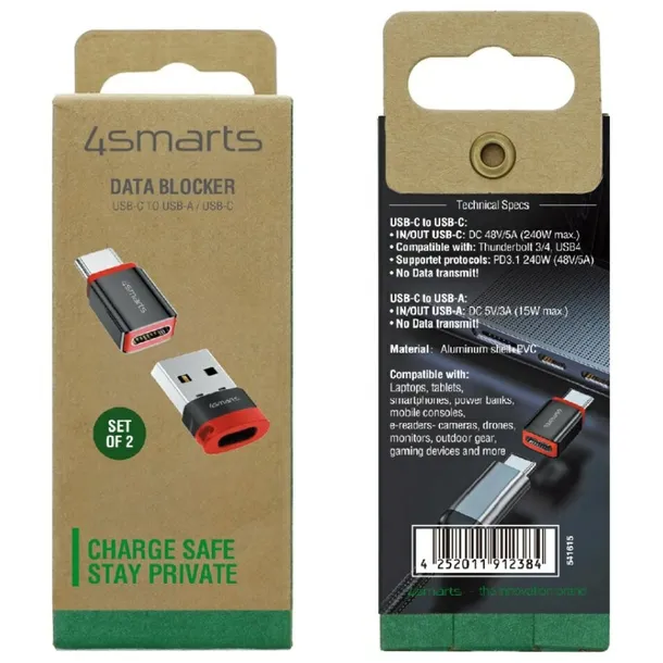 adapter-4smarts-data-blocker-usb-c-do-usb-a-usb-c-czarny-2szt-stan-nowy