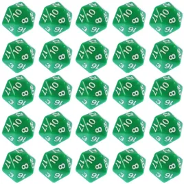 zestaw-25-kostek-k20-rpg-zielona-kosc-dwudziestoscienna