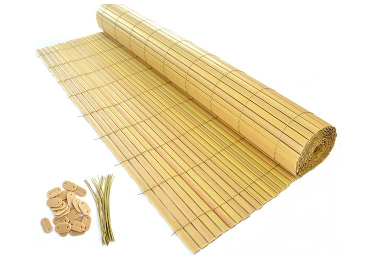 DWUSTRONNA MATA PCV, BALKONOWA 1x5m, bambus