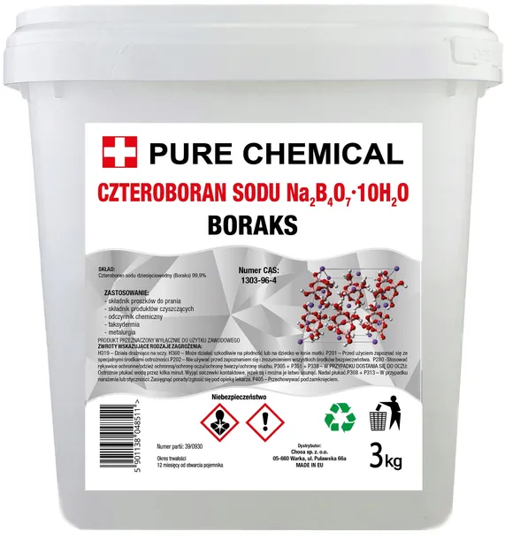 BORAKS CZYSTY BORAX CZTEROBORAN SODU czda 3kg