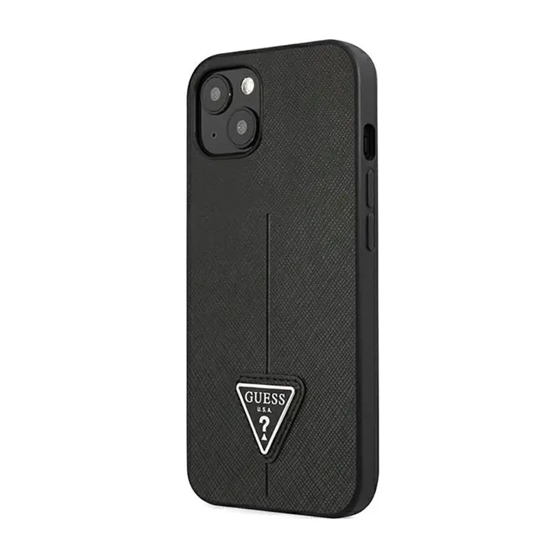 guess-saffiano-triangle-logo-case-etui-iphone-14-plus-czarny