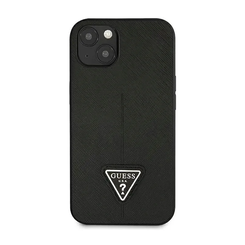 guess-saffiano-triangle-logo-case-etui-iphone-14-plus-czarny-stan-nowy