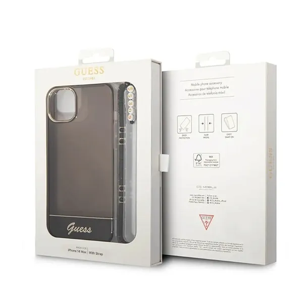 guess-translucent-pearl-strap-etui-iphone-14-czarny-stan-nowy