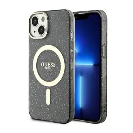 guess-glitter-gold-magsafe-etui-iphone-14-czarny