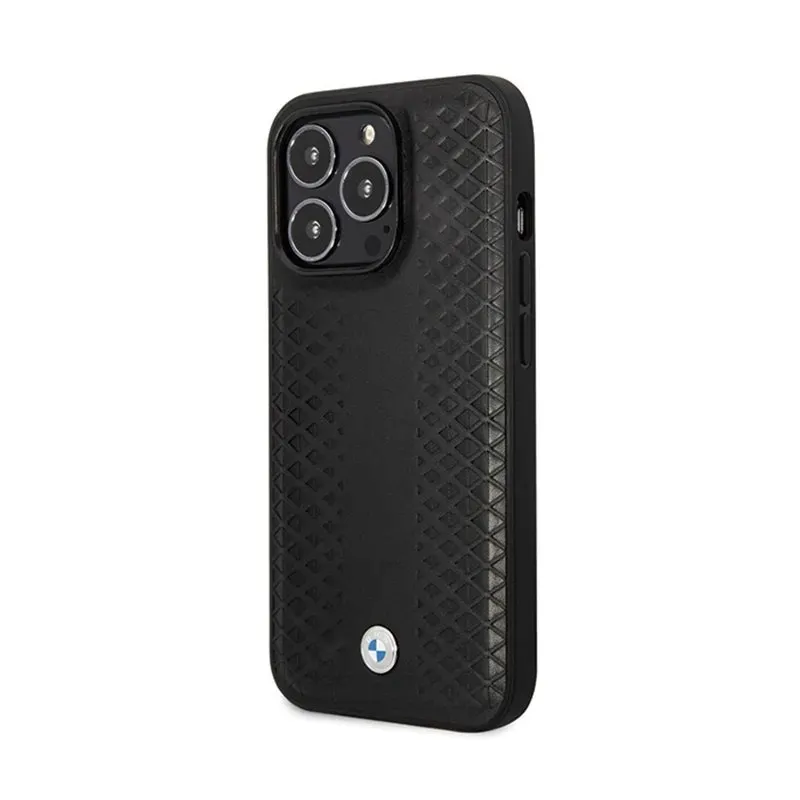 bmw-leather-diamond-pattern-etui-iphone-14-pro-czarny