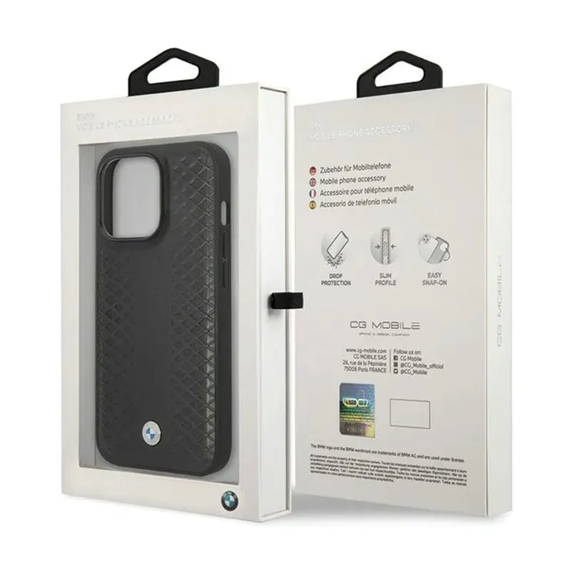bmw-leather-diamond-pattern-etui-iphone-14-pro-czarny