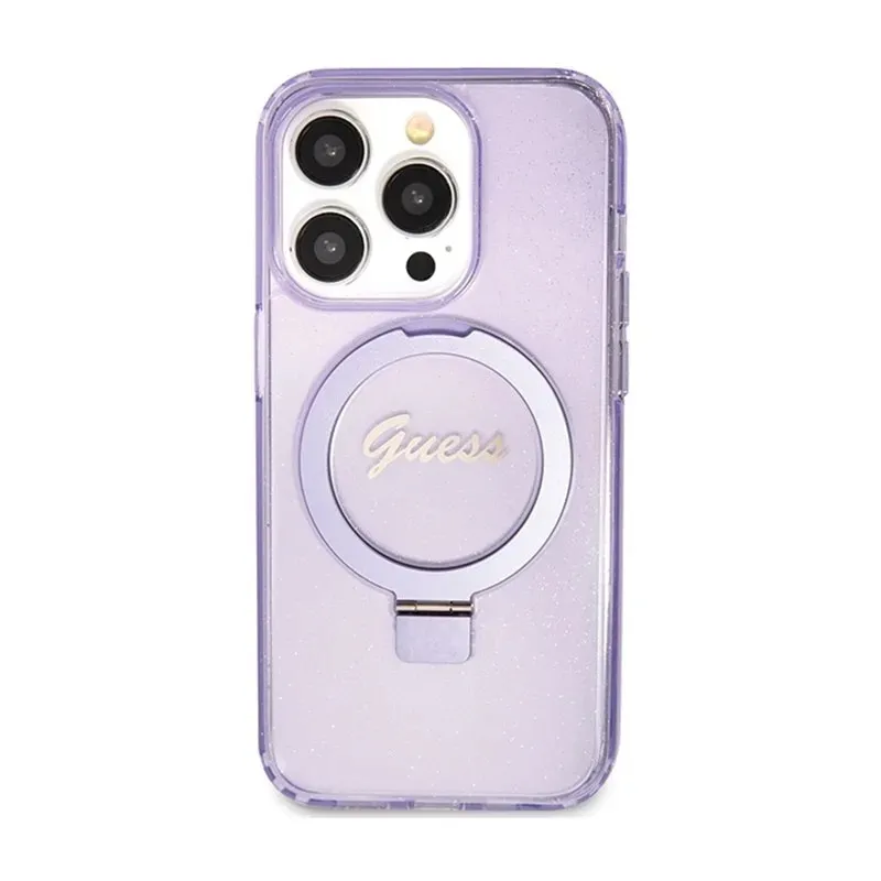 guess-ring-stand-script-glitter-magsafe-etui-iphone-15-pro-fioletowy-stan-nowy