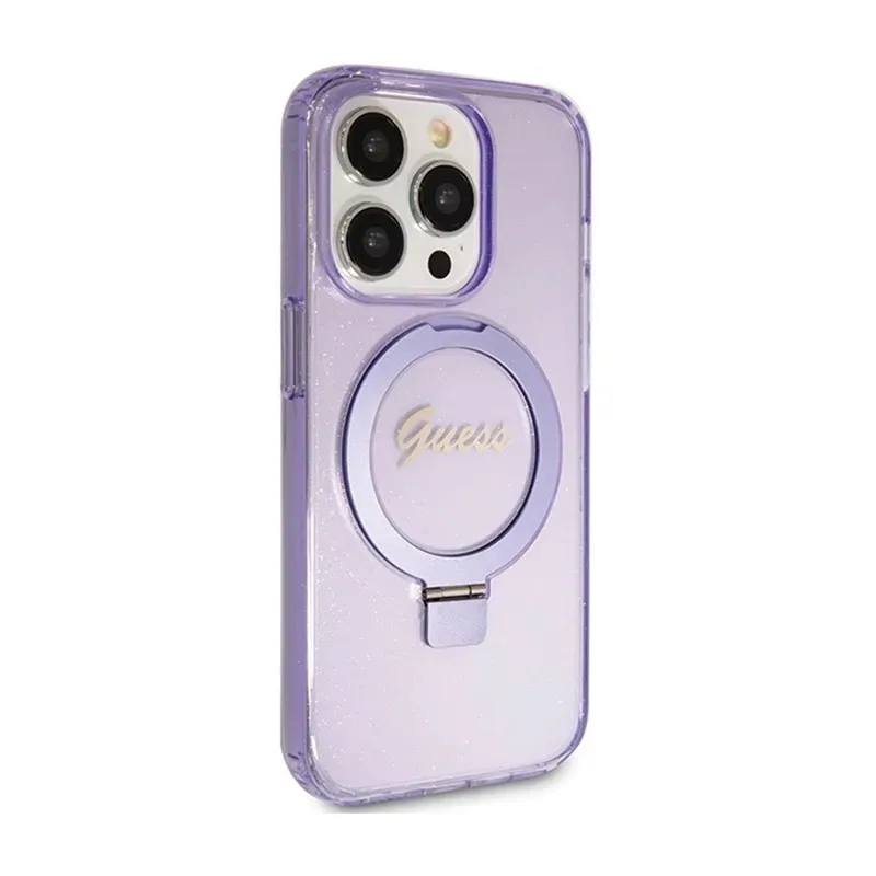guess-ring-stand-script-glitter-magsafe-etui-iphone-15-pro-fioletowy