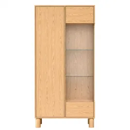 witryna-89-cm-przeszklona-dab-bookmatch-wysokie-nogi-drewniane-sn-4