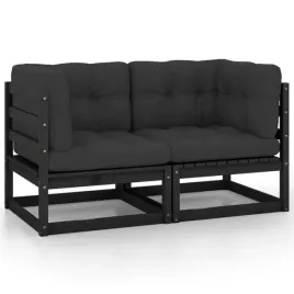 2-osobowa-sofa-ogrodowa-z-poduszkami-czarna-drewno-sosnowe