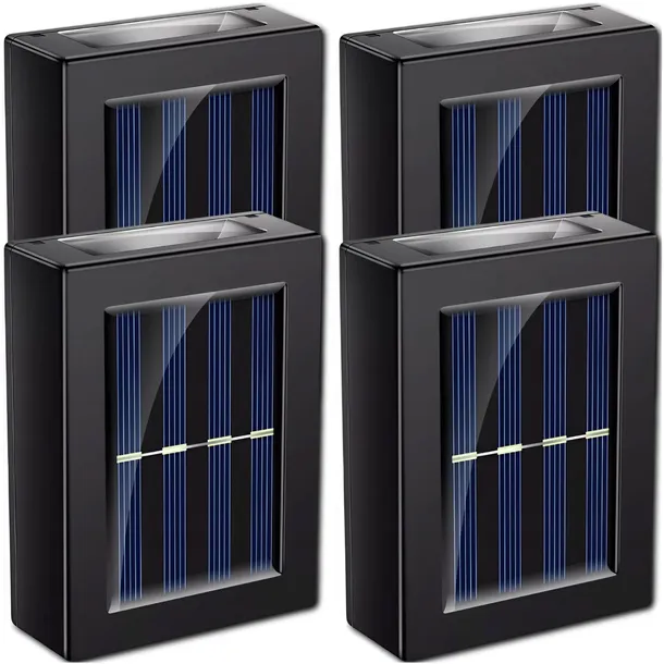 4x KINKIET SOLARNY LED LAMPA ELEWACYJNA NA ŚCIANĘ PŁOT OGRODOWA WODOODPORNA