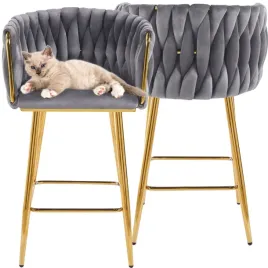 hoker-szary-zloty-chrom-plecione-oparcie-velvet-welur-glamour-niski-64-cm