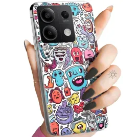 etui-do-xiaomi-redmi-note-13-5g-wzory-doodle-zwierzeta-potwory-rysunki-case