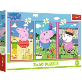 puzzle-3x50-sila-przyjazni-swinka-peppa-trefl-34877-trefl-puzzle