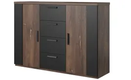 komoda-132cm-dab-ciemny-czarny-sigma