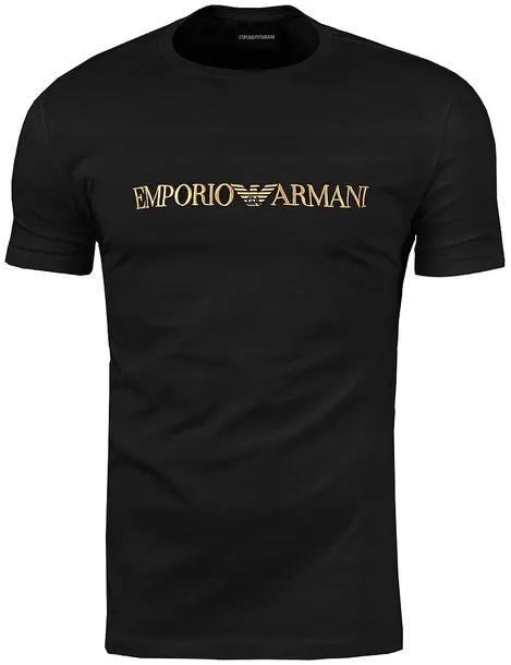 EMPORIO ARMANI T-SHIRT CZARNY SIGNATURE MĘSKA KOSZULKA NA PREZENT / M