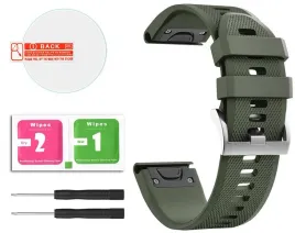 khaki-silikonowy-pasek-garmin-fenix-5-plus-folia