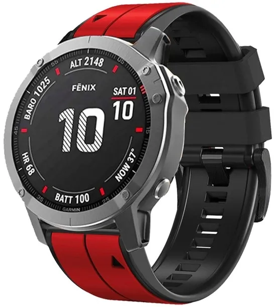 czerwono-czarny-pasek-garmin-fenix-5x-plus-stan-nowy