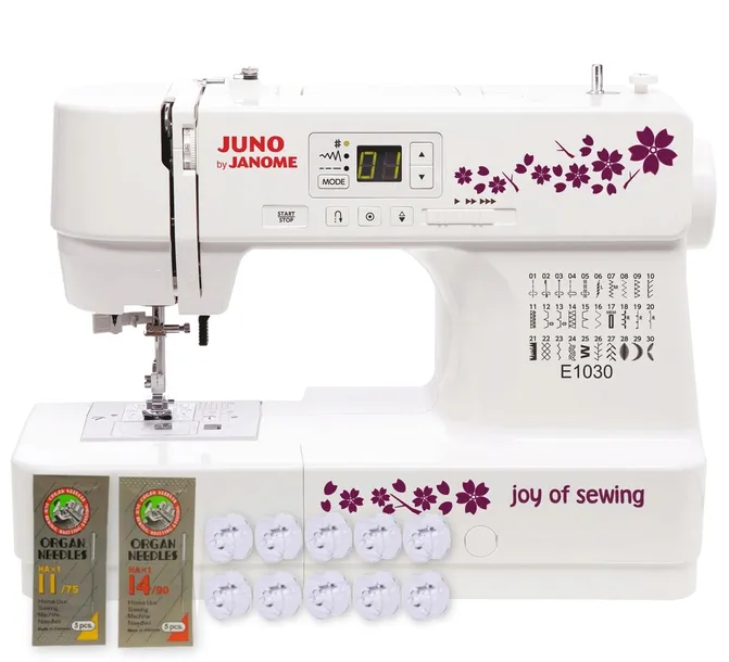 Komputerowa maszyna do szycia JANOME JUNO E1030 automatyczne funkcje+GRATIS