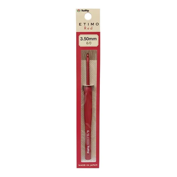 Szydełko Tulip Etimo Red 3,5mm ergonomiczne - silikonowa rączka z powłoką