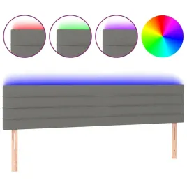 zaglowek-do-lozka-z-led-ciemnoszary-200x5x78-88-cm-tkanina