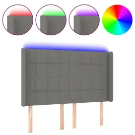 zaglowek-do-lozka-z-led-ciemnoszary-147x16x118-128cm-tkanina