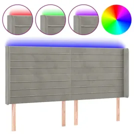 zaglowek-do-lozka-z-led-jasnoszary-203x16x118-128-cm-aksamit