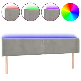 zaglowek-do-lozka-z-led-jasnoszary-203x16x78-88-cm-aksamit